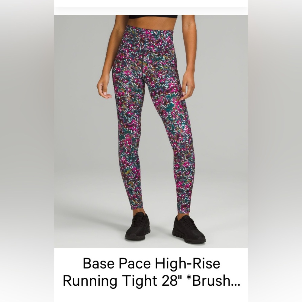 Base pace high rise running tight 28” brushed nulux